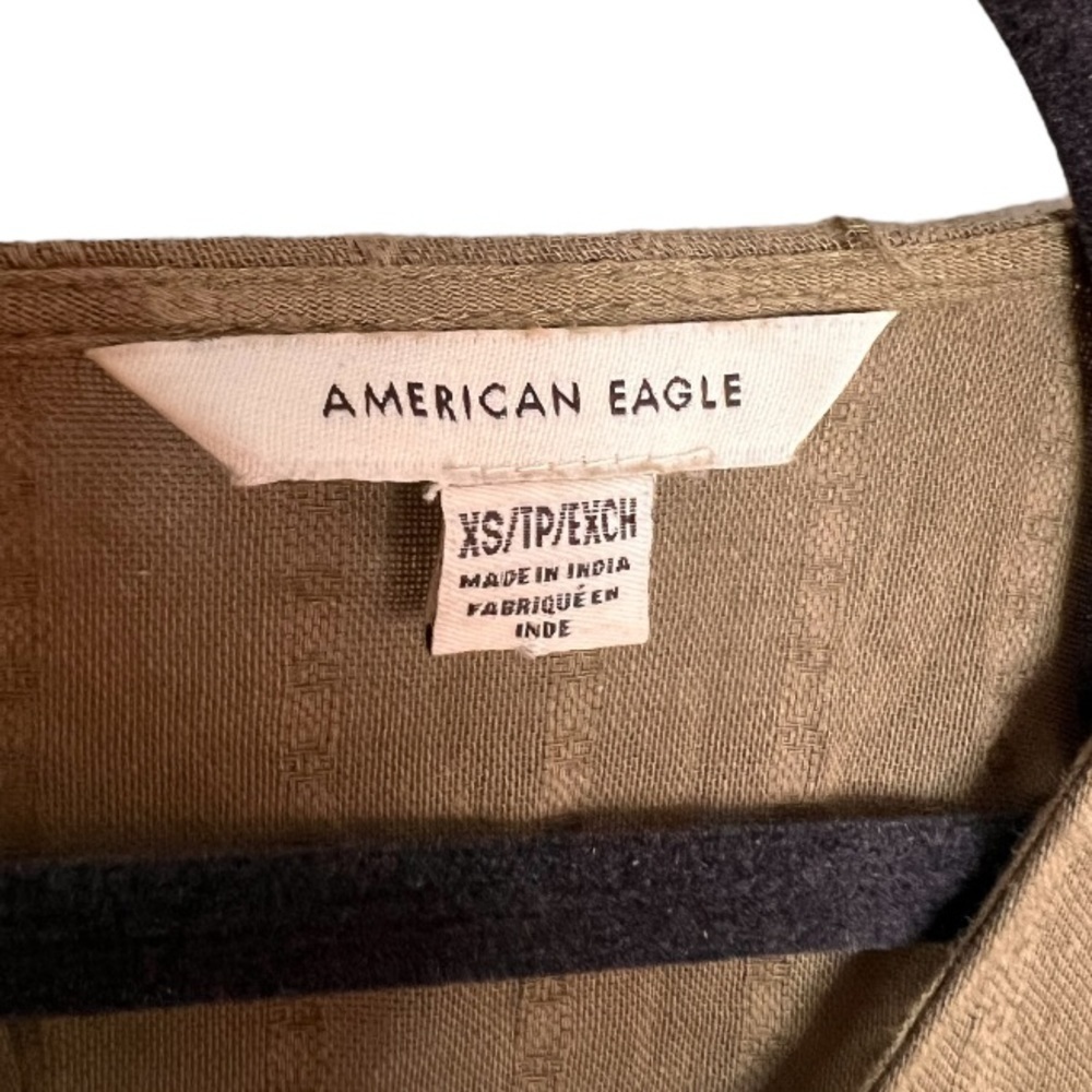 American Eagle Oversized green babydoll blouse - long sleeve, Size XS - Picture 8 of 12
